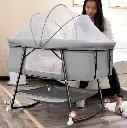 Foldable Mini Crib With Wheels
