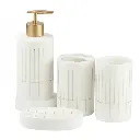 Bathroom Set of 4 Ceramic Modern White