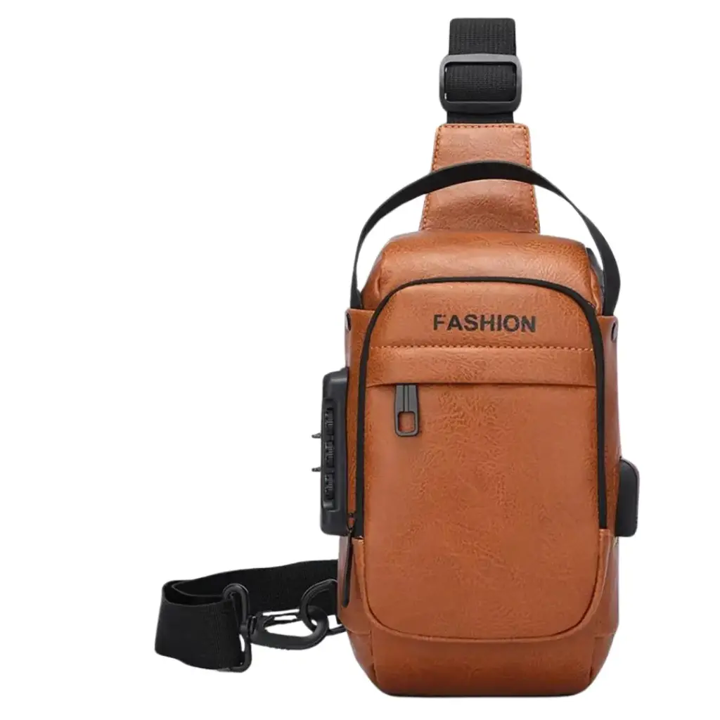 Men's Leather Chest Bag Designer Messenger Crossbody Shoulder Bag