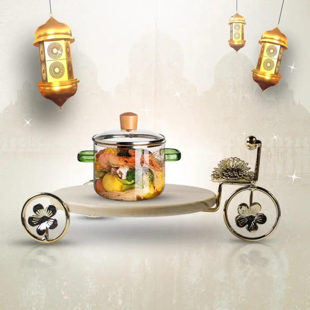 Three-Wheeled Bicycle Made of Iron Wire for Ramadan