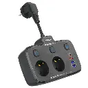 Moxom MX-ST18 6-IN-1 EU Power Strip With 2 Outlets 2500W And Individual On/Off