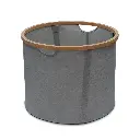 سلة غسيل قابلة للطي بإطار من الخيزران