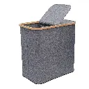 Collapsible Laundry Basket with Bamboo Frame   