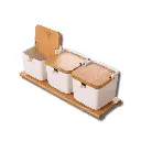 Ceramic Kitchen Spice Pot -3PCS 