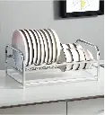 رف تجفيف الأطباق من الفولاذ المقاوم للصدأ - 41 × 17 × 27 سم