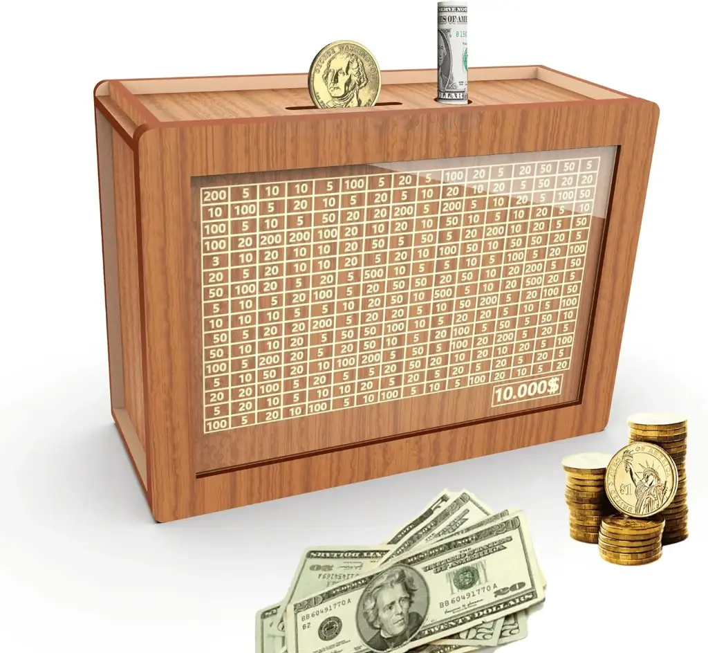 Wooden Piggy Bank 10,000$