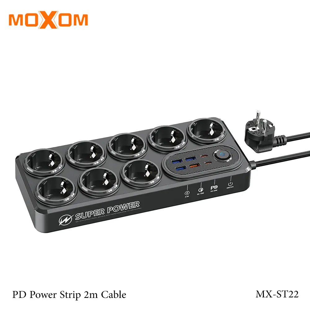 Moxom MX-ST22 PD&QC 14 IN1 Power Strip