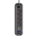 موزع طاقة وشاحن سريع MOXOM MX-ST05 مزود بـ 6 منافذ USB ومنفذين من النوع C