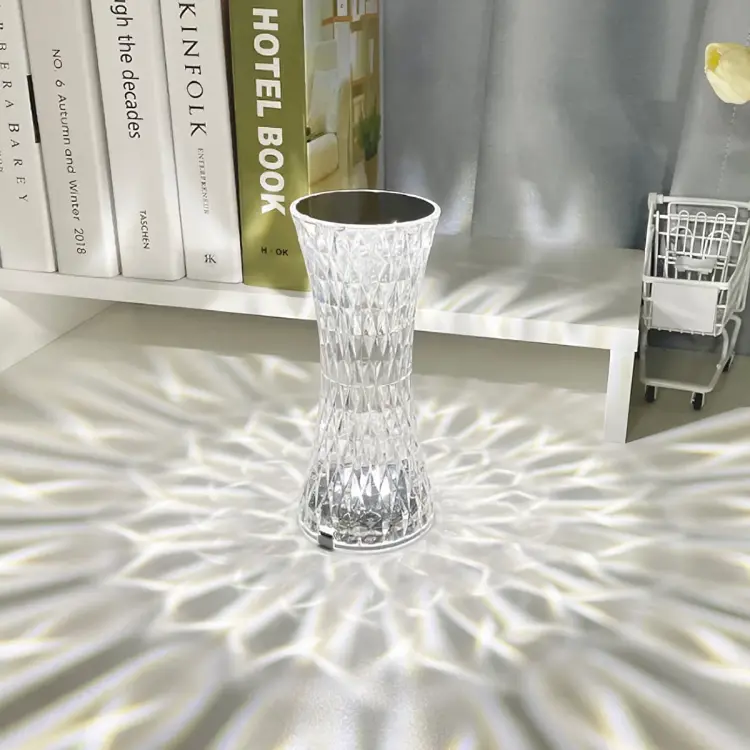 Pretty Waist Crystal USB Rechargeable Night lights Acrylic LED Crystal Table lamp 