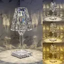 Crystal Table Lamp, 3-Way Dimmable Color Touch Control USB Rechargeable 5084