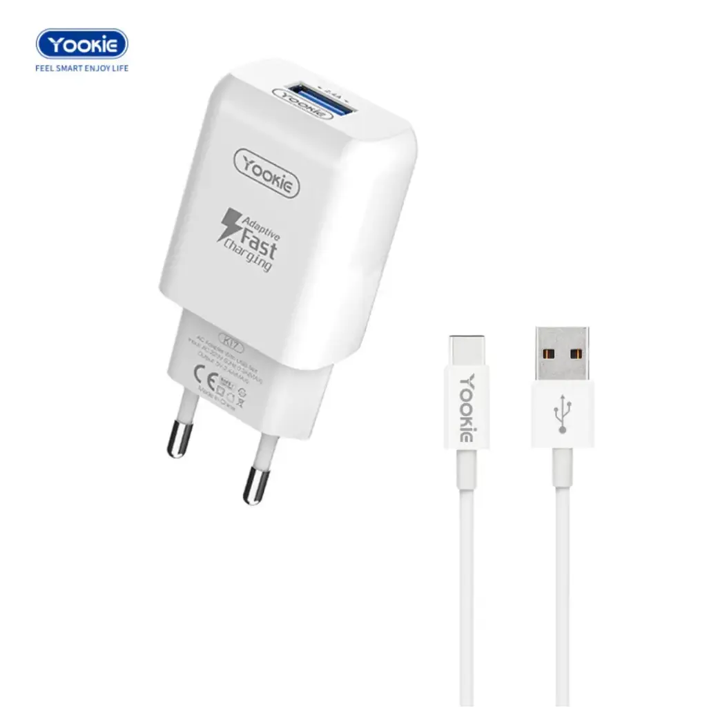 Yookie Charger KI97Y With Cable  3.1A 