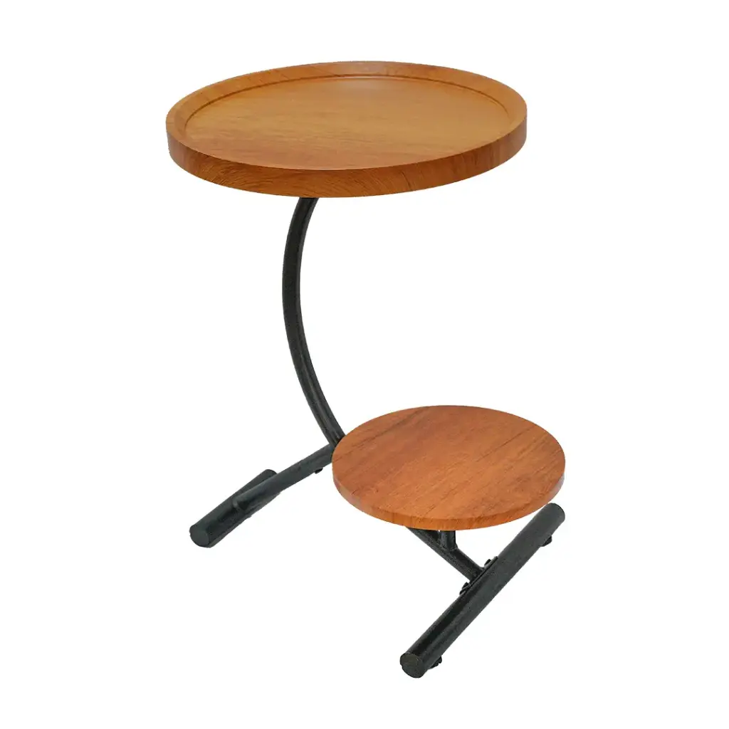 Tier Round C-Shaped End Table