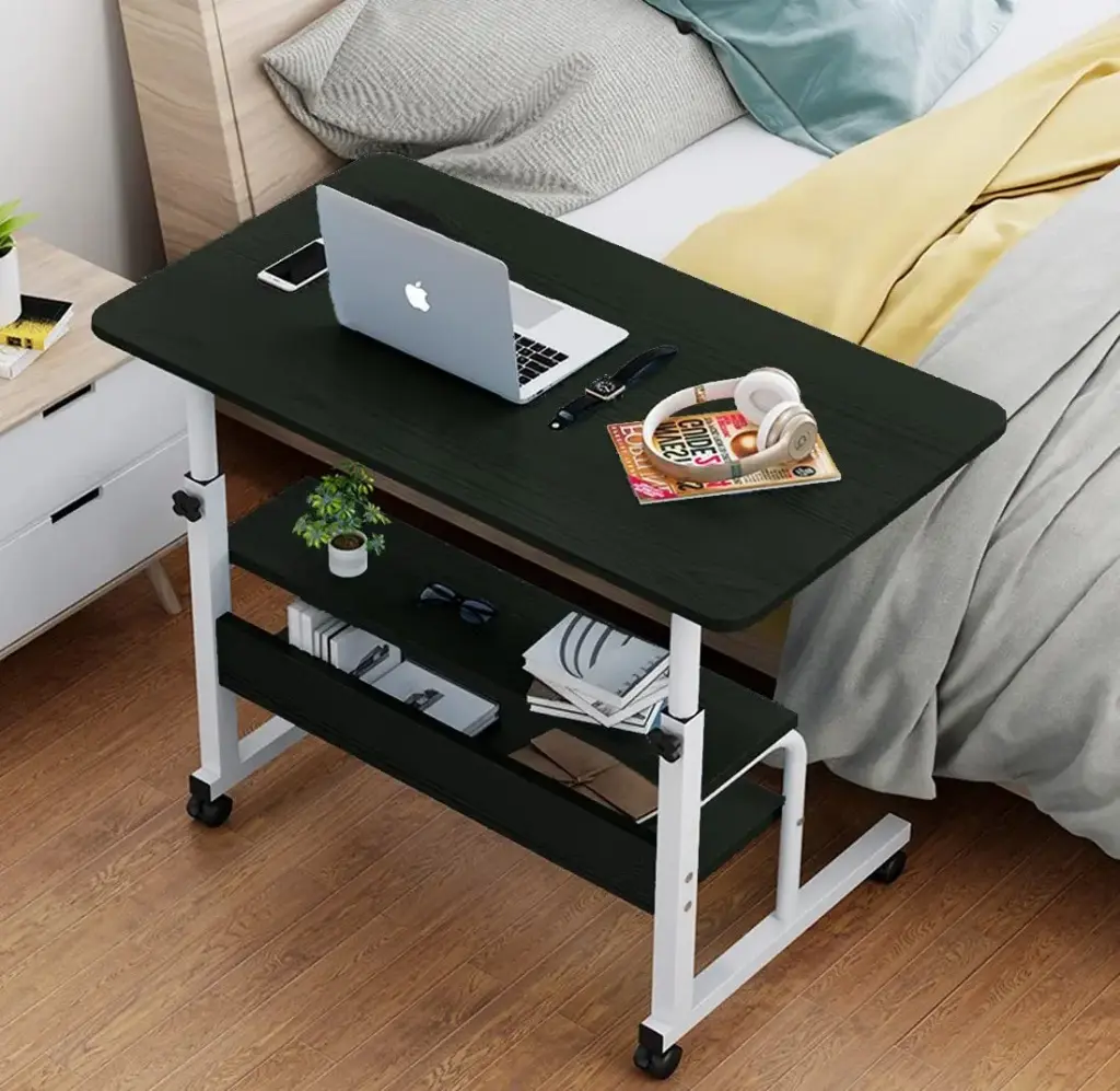Adjustable Wooden Laptop Table with Wheels 7836