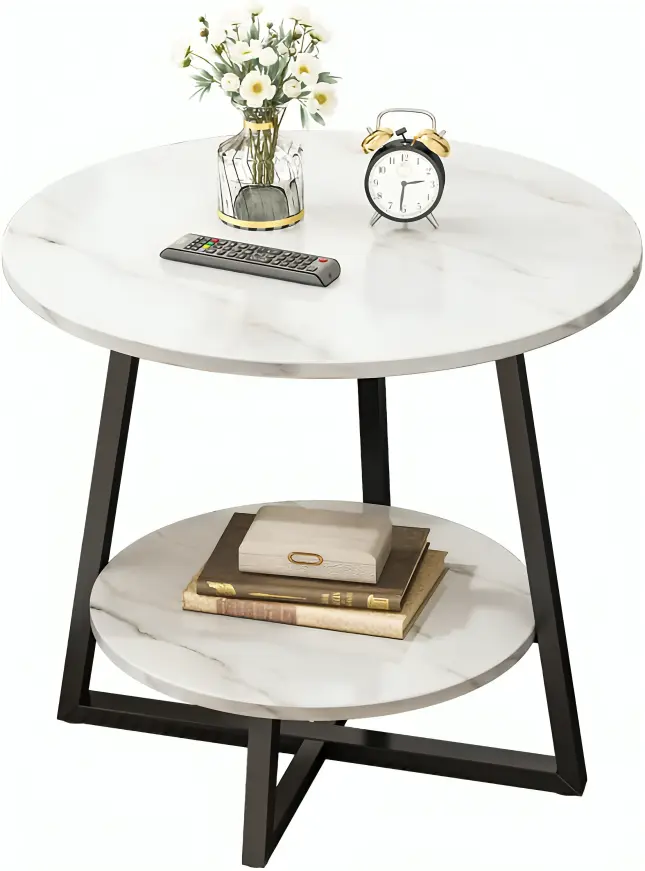 Tier Table Marble Storage Shelf