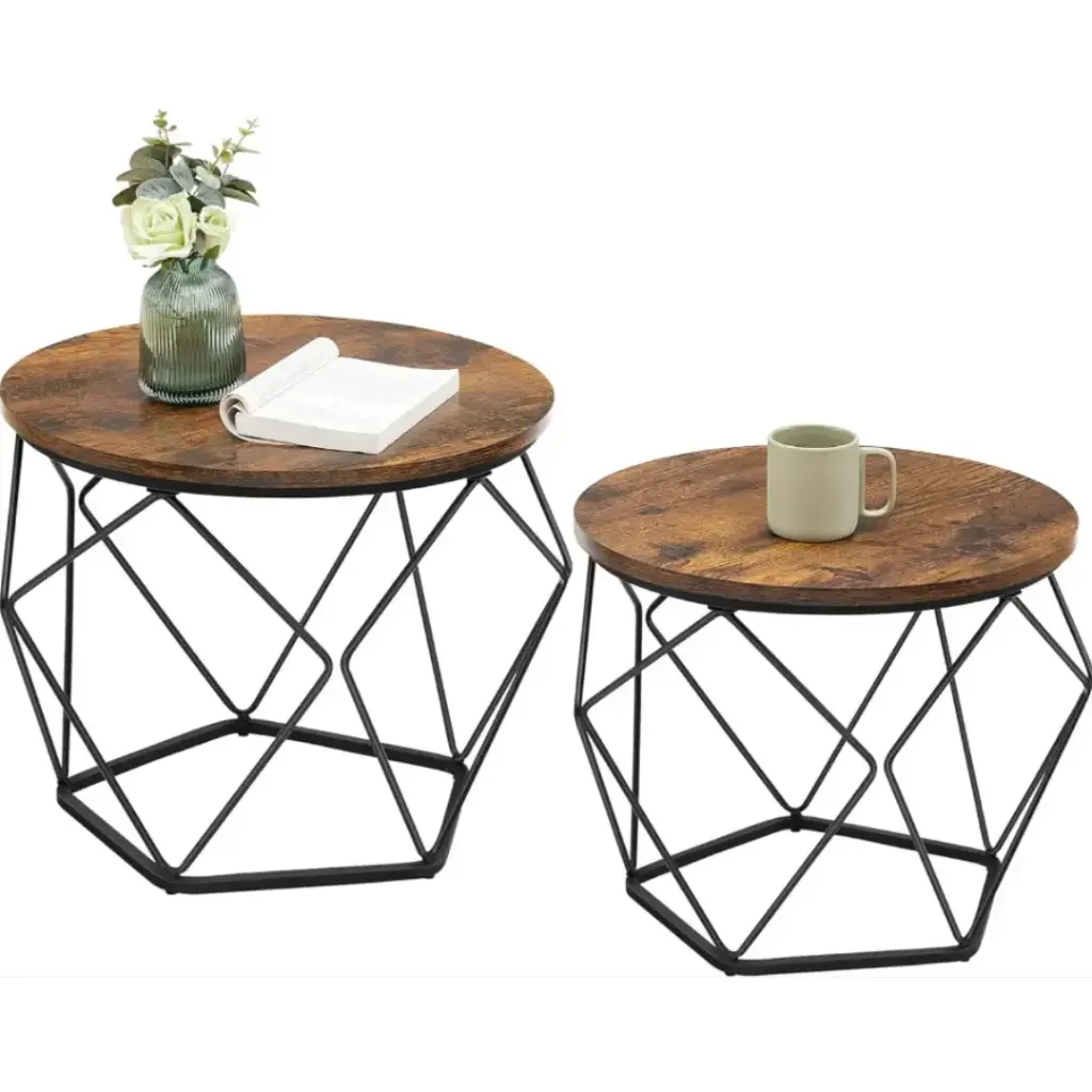 Set of 2 Rustic Coffee Tables 