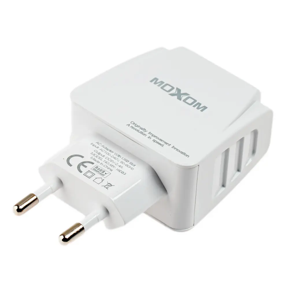 شاحن شبكة Moxom MX-HC03 Type-C 2USB/2.4A أبيض