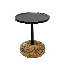 Contemporary Woven Side Table (Black) 