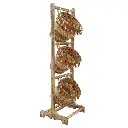 3 Baskets Wooden Stand 