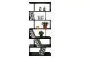 Tier Open Storage Wooden Bookcase (Black)