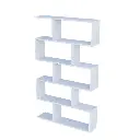 Tier Open Storage Wooden Bookcase (White)