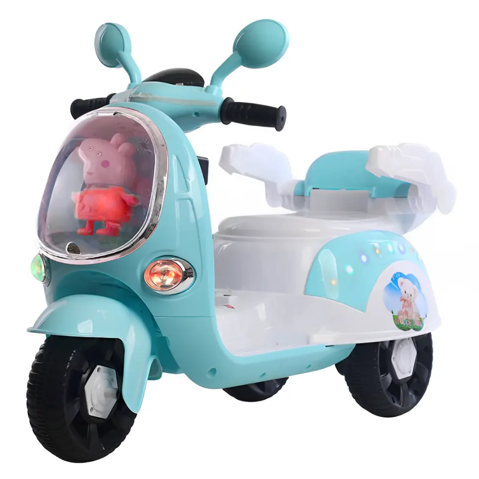 دراجة نارية كهربائية صغيرة لطيفة بثلاث عجلات للأطفال، سيارة بلاستيكية رقم 6163