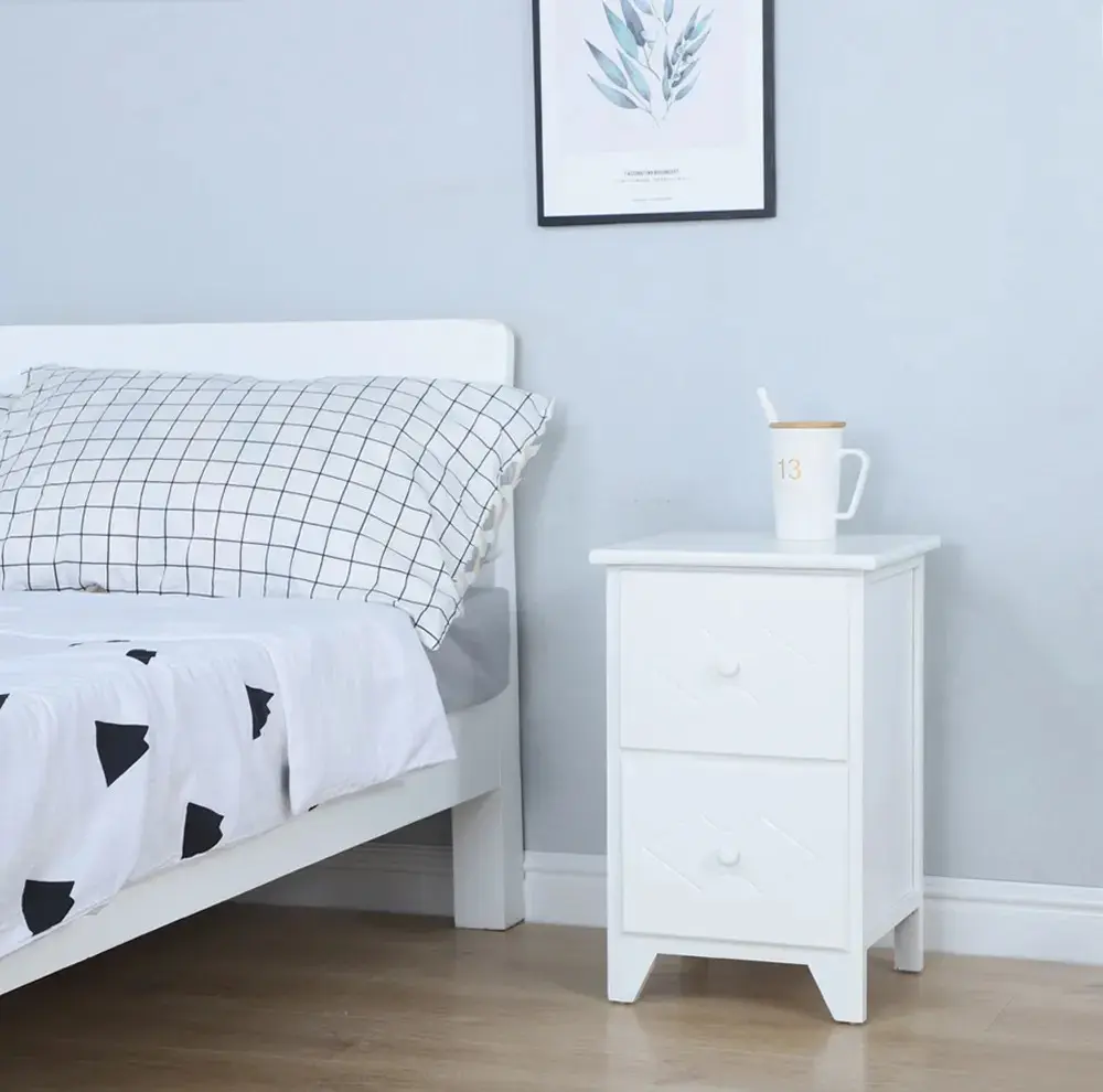 Drawers Wooden Bedside Table 