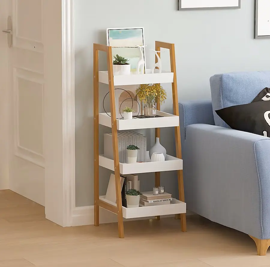 Tier Wooden Storage Organizer (White)