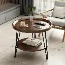 Tier Round Coffee Table with Storage (Large)