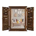 Decorative Wooden Mirror (Brown) 