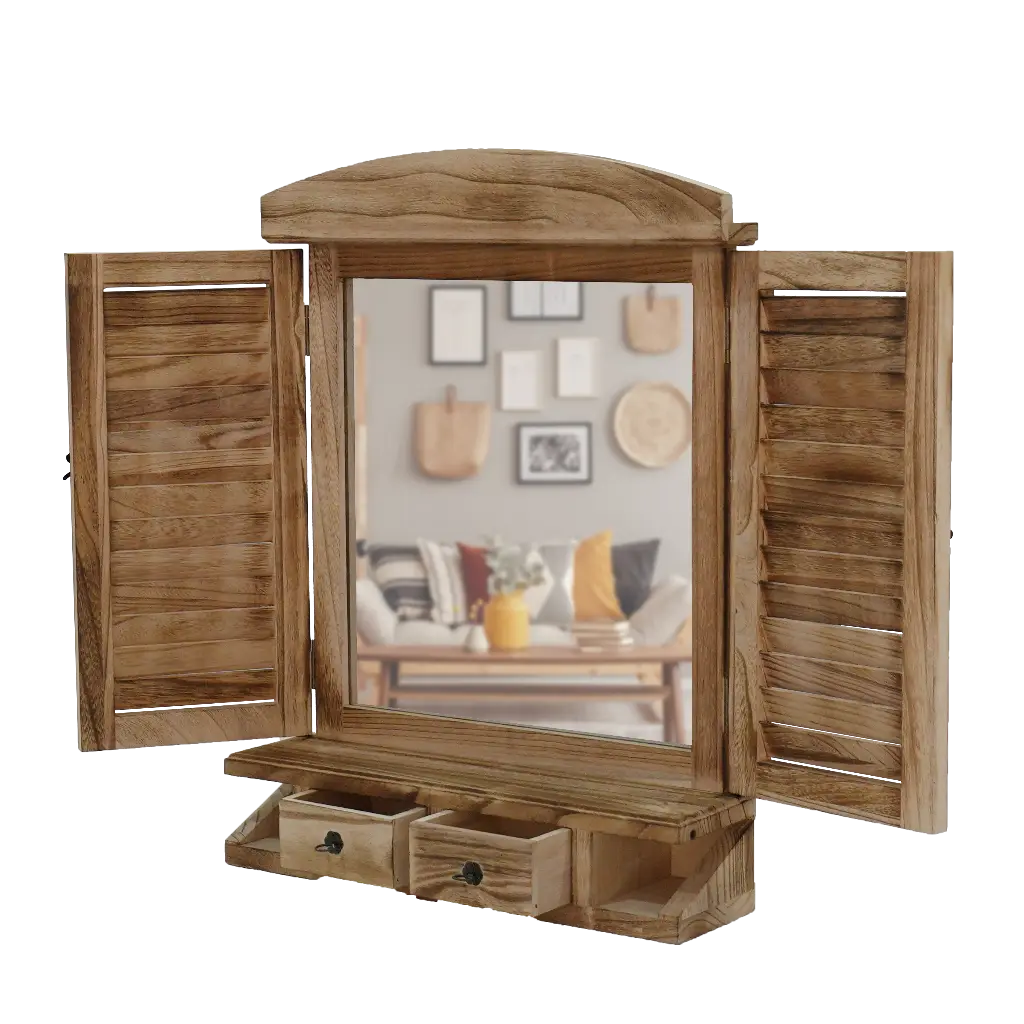 Decorative Wooden Mirror (Wood) 