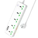 hoco Multifunctional Safety Socket AC13A (White)