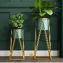 Home and Garden Decoration Plant Stand with Planter Pot -Blue