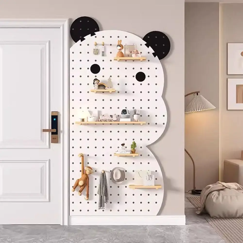 Custom solid wood perforated board storage rack 