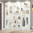 Custom solid wood perforated board storage rack 