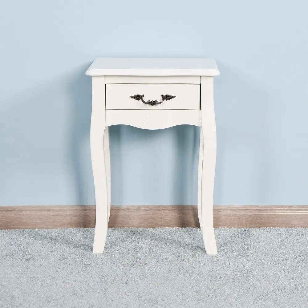 Side Table Nightstand with Drawer 