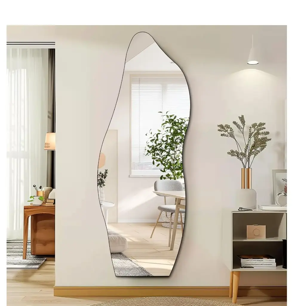 Full Length Wall Wave Mirror (with stand) 