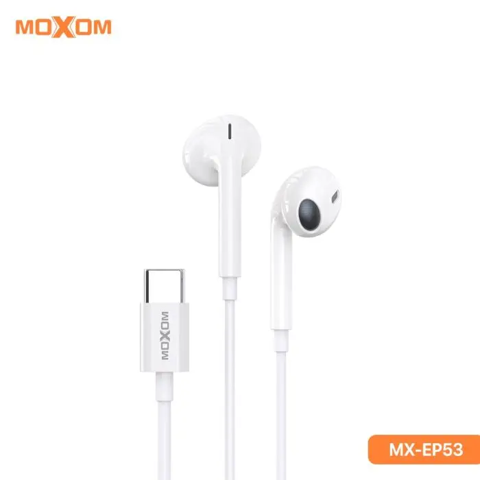 موصل سماعة أذن من نوع C من MOXOM MX-EP53 (أبيض)