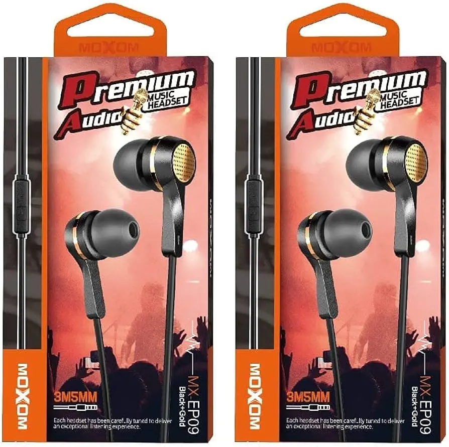 MOXOM Earphone MX-EP09 (Black+Gold)