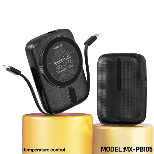 MOXOM Wireless Power Bank 10,000mAh 15W 5in-1 MX-PB105 (Black)