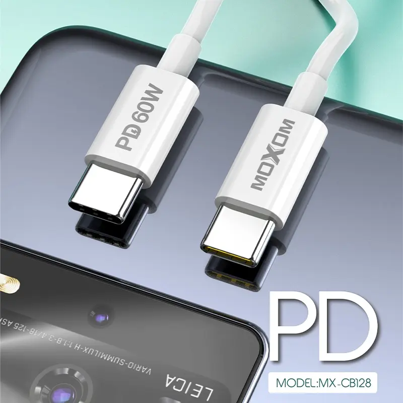 كابل بيانات MOXOM بطول 20 سم وقوة 60 واط PD