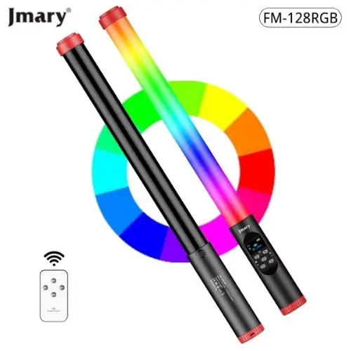 Jmary FM-128 RGB LED Light Waterproof Light Stick  With OLED Display Indicator 