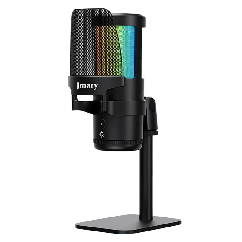 JMARY MC-PW13 Zero Latency Monitor Mic RGB Light Plug & Play Desktop Microphone 