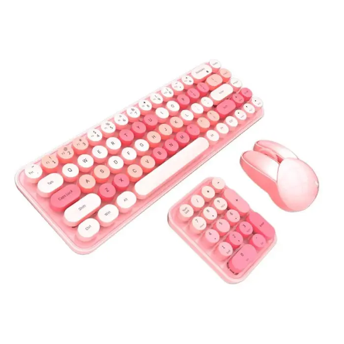 Mofii i Beam Max Wireless Keyboard & Mouse Input Device (3-in-1) - Pink
