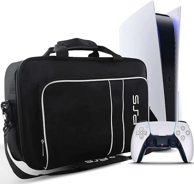 Carrying Case Compatible with PS5 Included Silicone Cover Skin Protector
