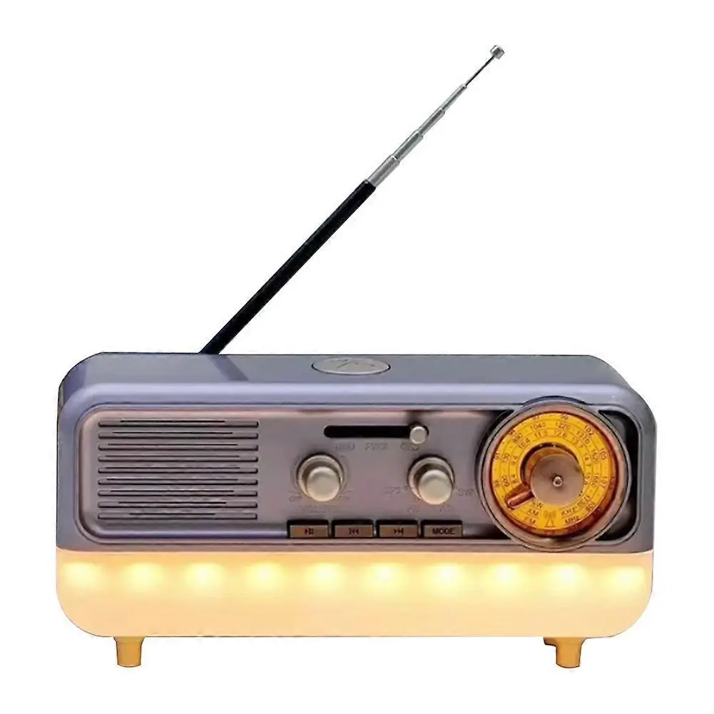 Radio RETRO MD-1314BT Bluetooth USB AUX Lampka Akumulator Srebrne 
