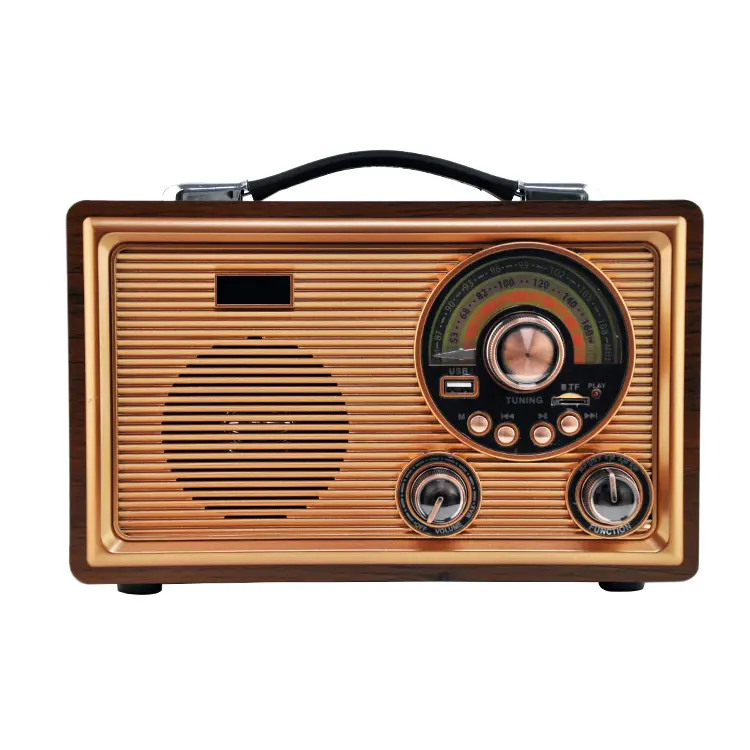 Raiseng R-9022Btl 9022Bt Portable Vintage Bom Box Analogica Am Fm Sw 3 Band Wood Radio With Transformer 