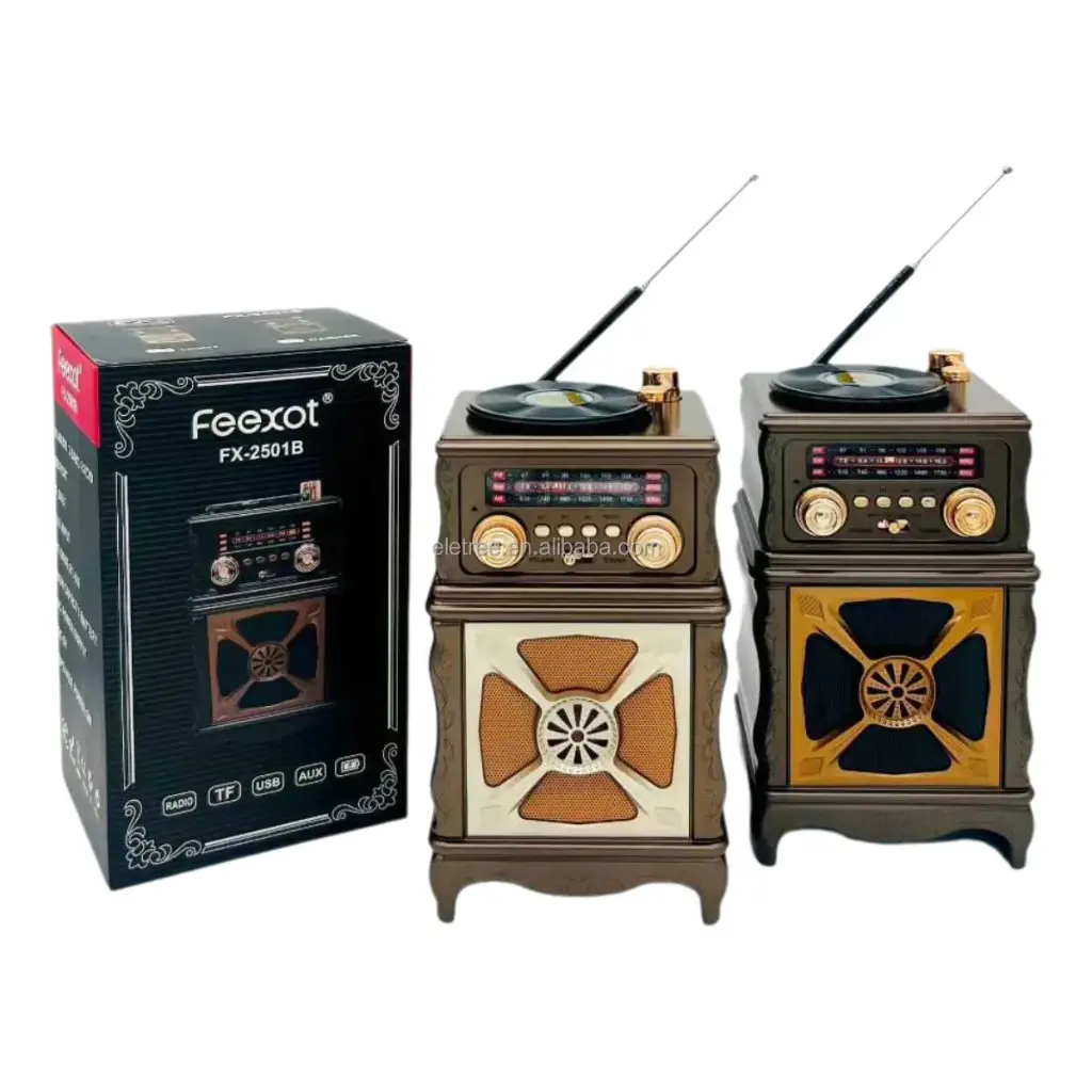 Eletree FX-2501B Retro Portable Wireless BT Speaker AM SW FM Radio 