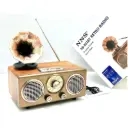 NS-802BT Retro-inspired Design Radio Speaker Rechargeable Stereo Sound Retro Vibes Wooden Radio with USB/TF/AUX 