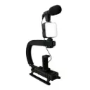 PLOKAMA PK-777 5-in-1 Professional Smartphone Video Rig Kit with Microphone, LED Light & Tripod