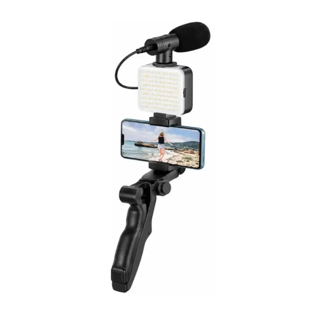 PLOKAMA PK-771 All-in-One Video Making Kit with LED Fill Light, Microphone & Tripod